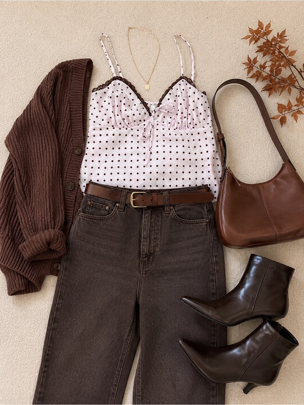 Band of the Free Polka Dot Lace-Trim Camisole in Light Pink